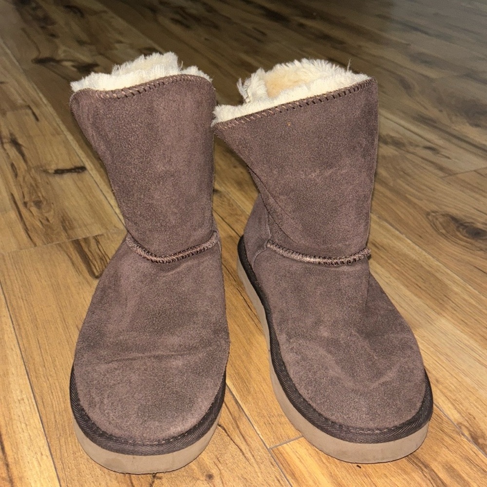 Suede Ankle Booties with Fur Inside